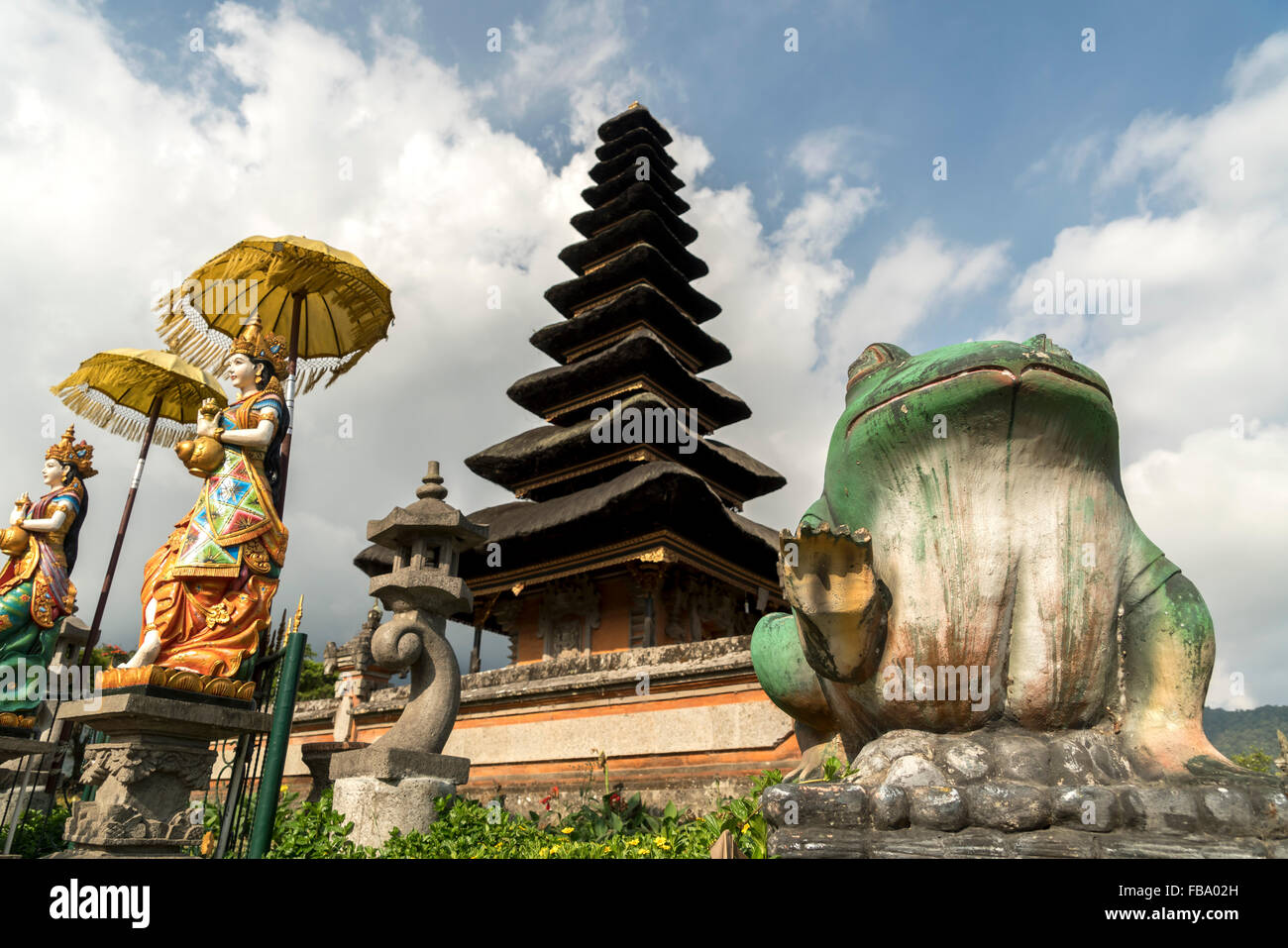 the major Shivaite and water temple Pura Ulun Danu Bratan on the shores of Lake Bratan, Bedugul, Bali, Indonesia Stock Photo