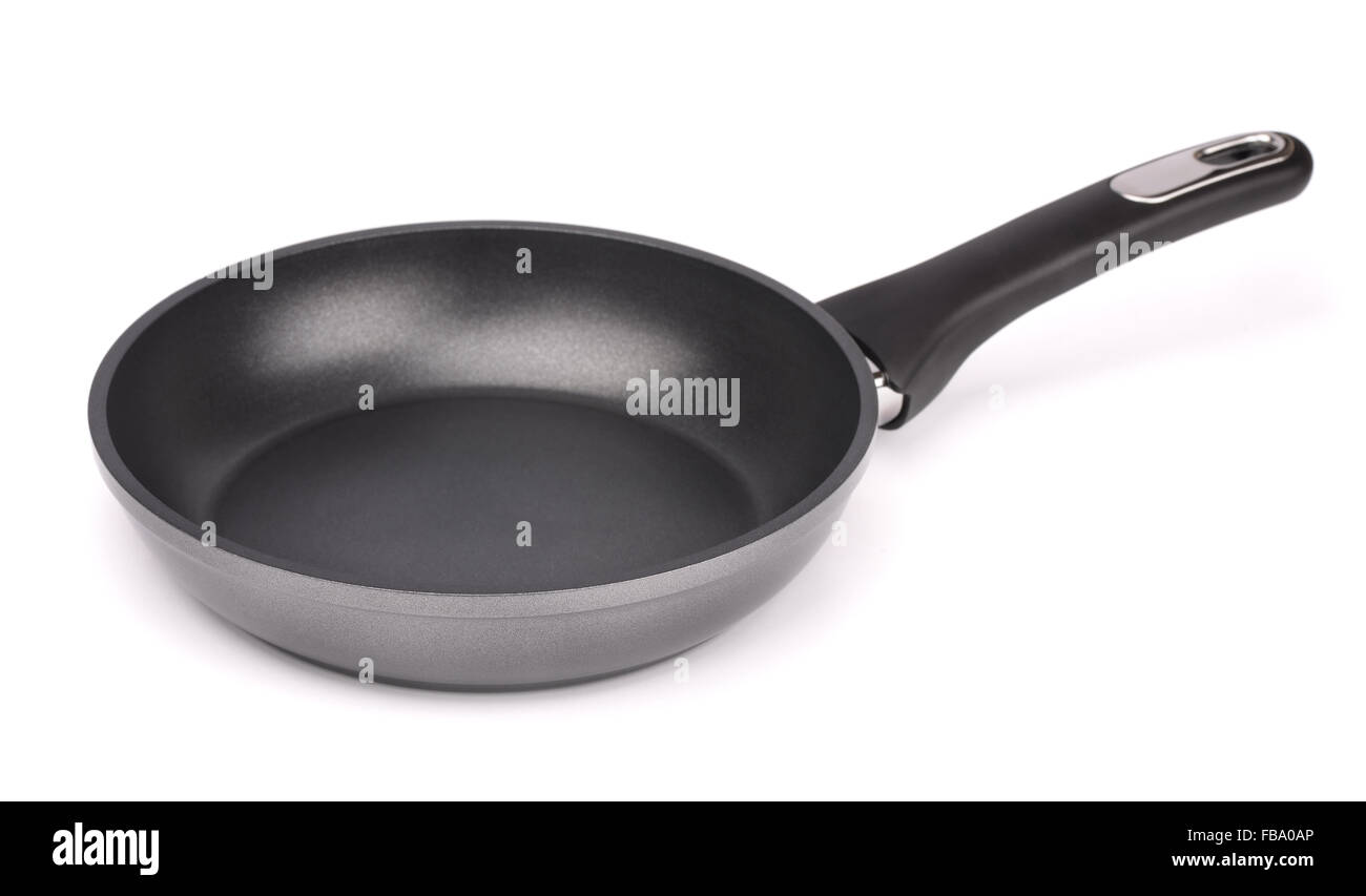 Non stick frying pan isolated on white Stock Photo