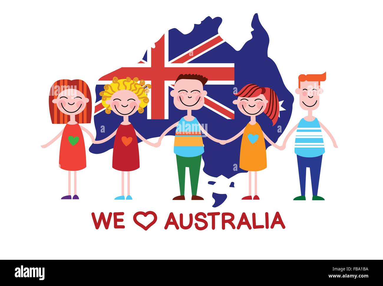 australia day national flag map children kids love country