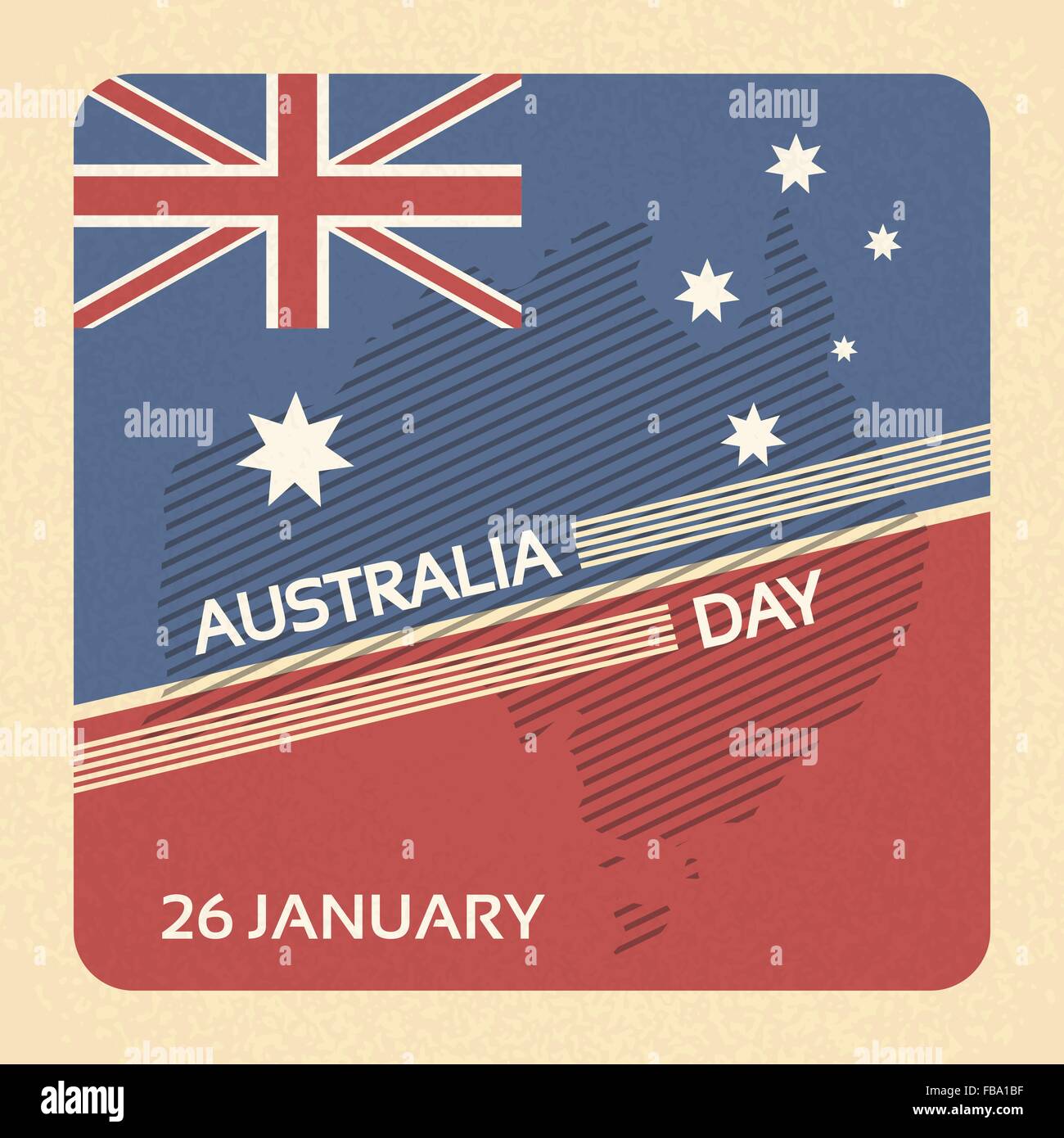 Australia Day Flag National Banner Retro Card Stock Vector Image & Art ...