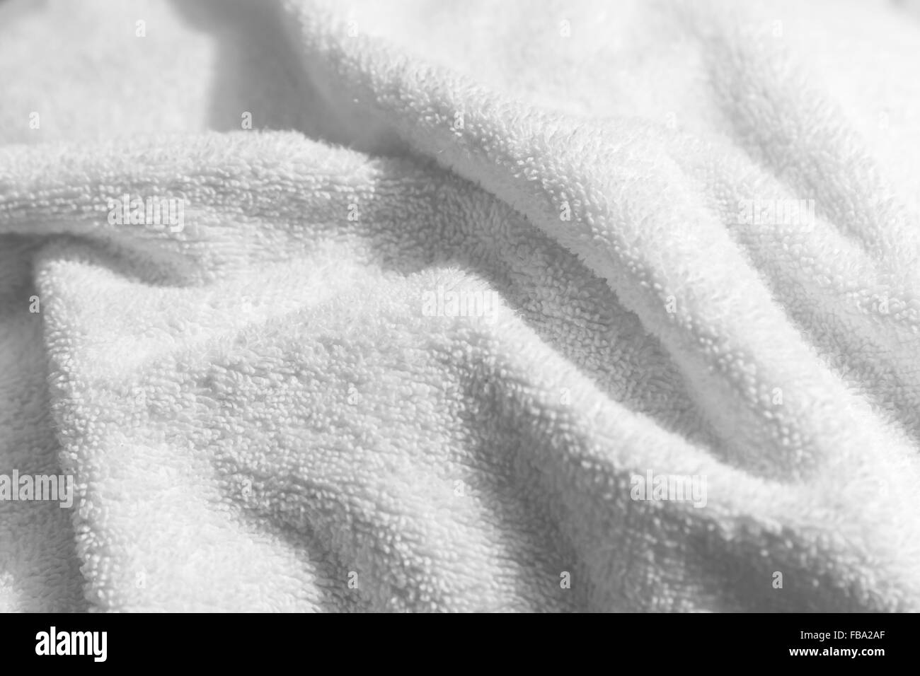 White natural cotton towel  background photo with selective focus Stock Photo