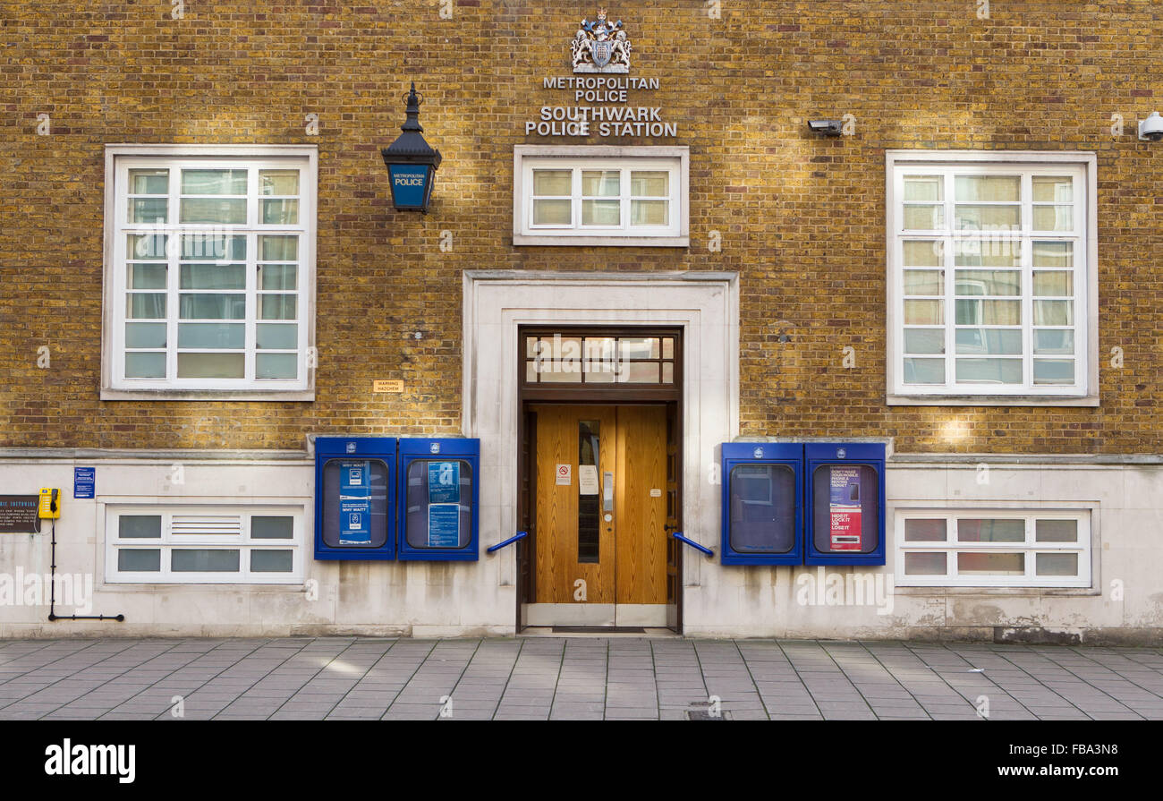 General View GV of Southwark Police Station, 323 Borough High St, London SE1 1JL Stock Photo