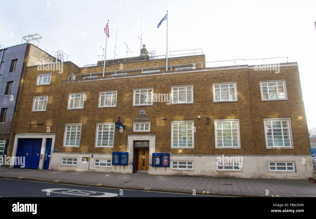 General View GV of Southwark Police Station, 323 Borough High St, London SE1 1JL Stock Photo