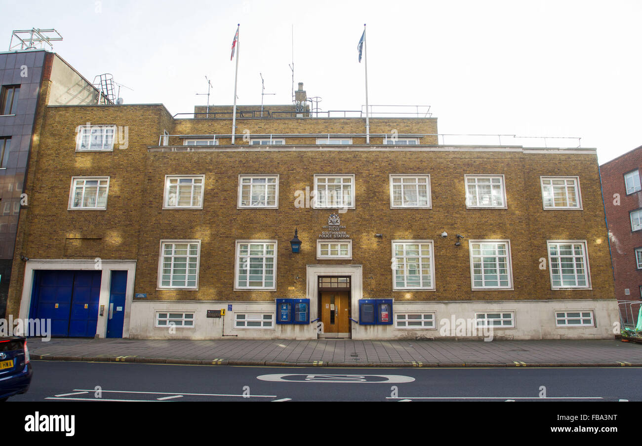 General View GV of Southwark Police Station, 323 Borough High St, London SE1 1JL Stock Photo