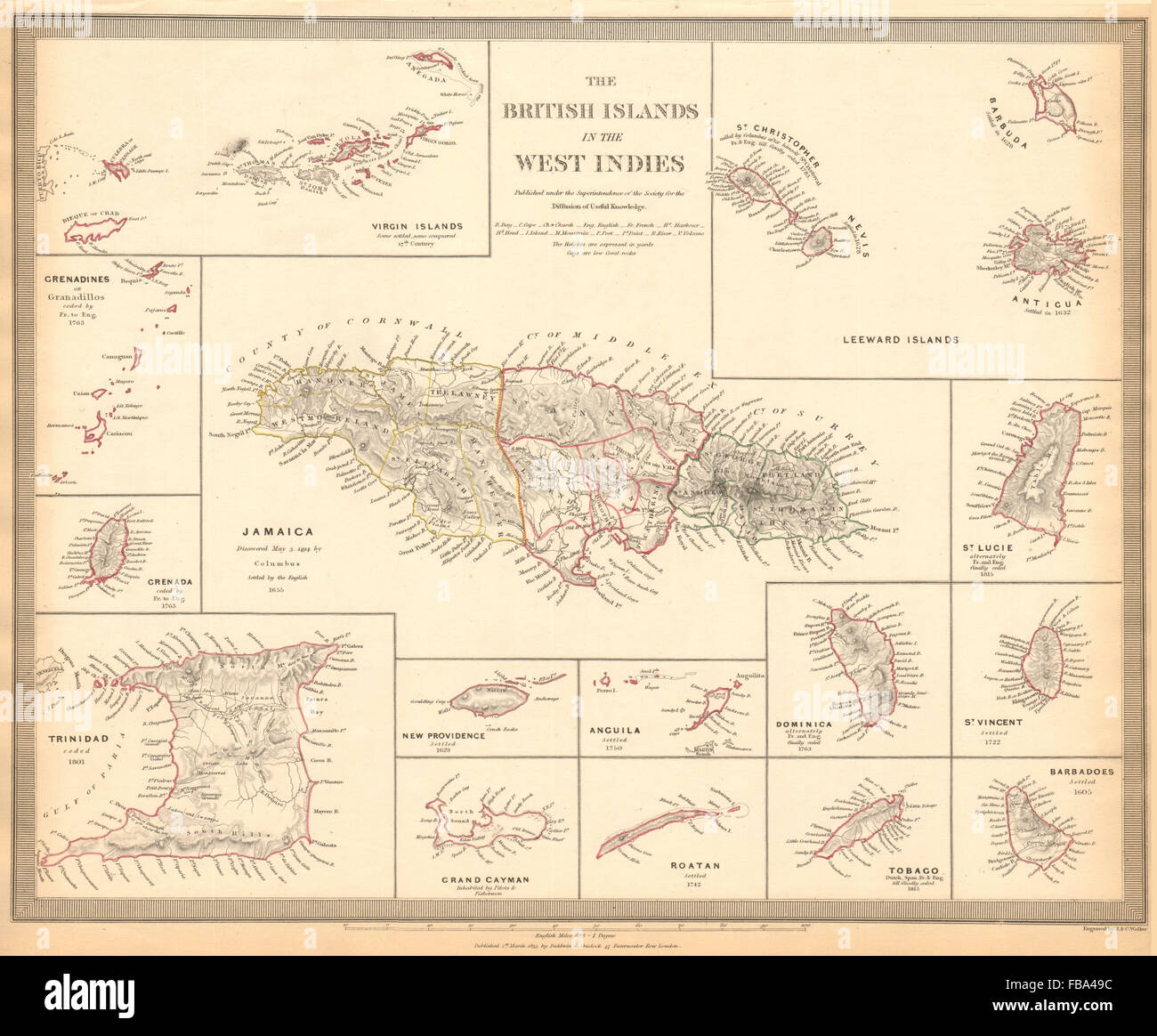 British West Indies Map High Resolution Stock Photography and Images