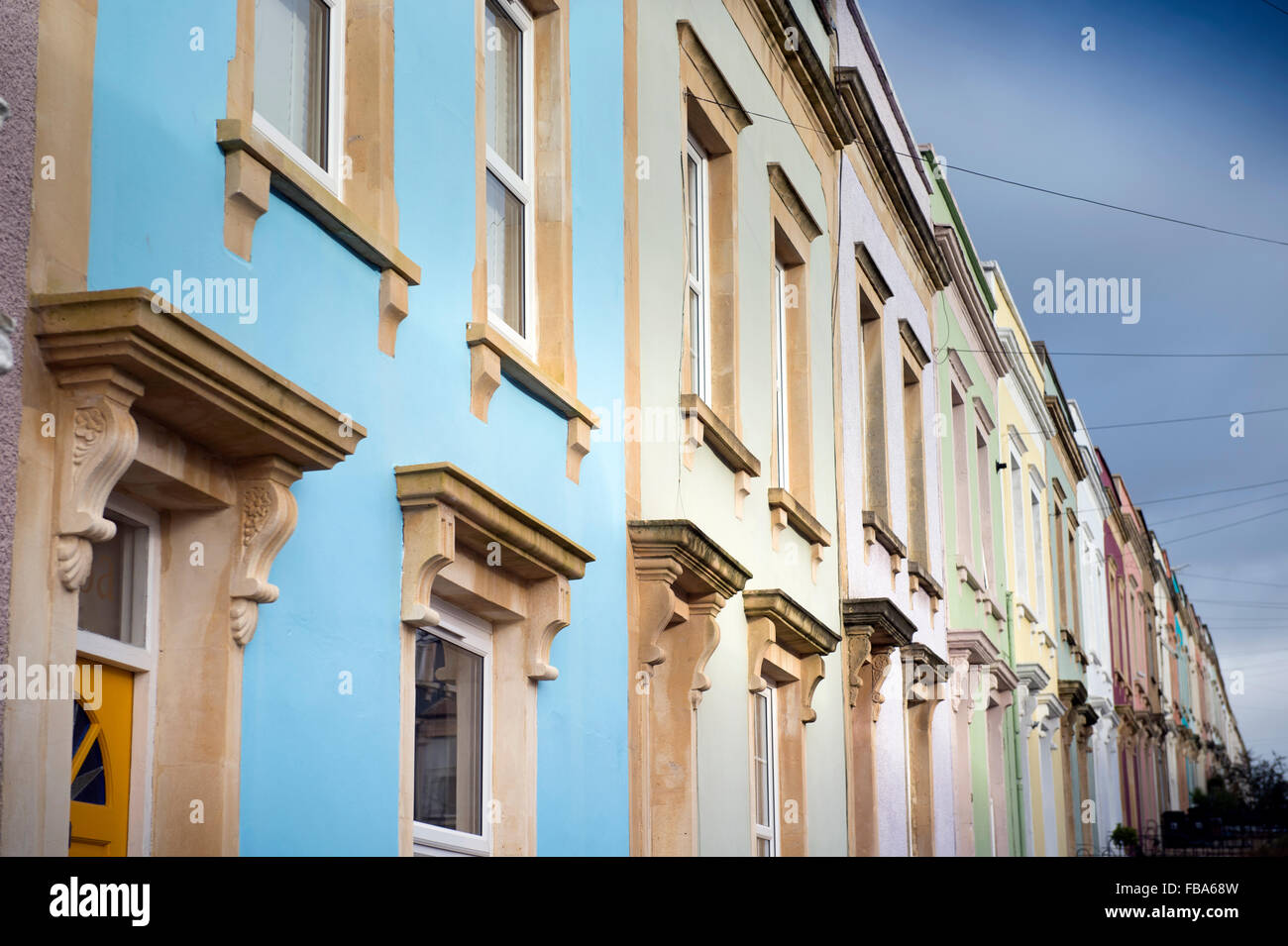 Colourful houses in the Totterdown district of Bristol UK Stock Photo