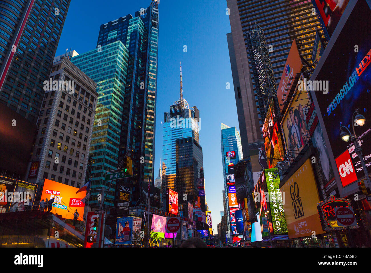 USA, New York State, New York City, Manhattan, Times Square at dusk Stock Photo