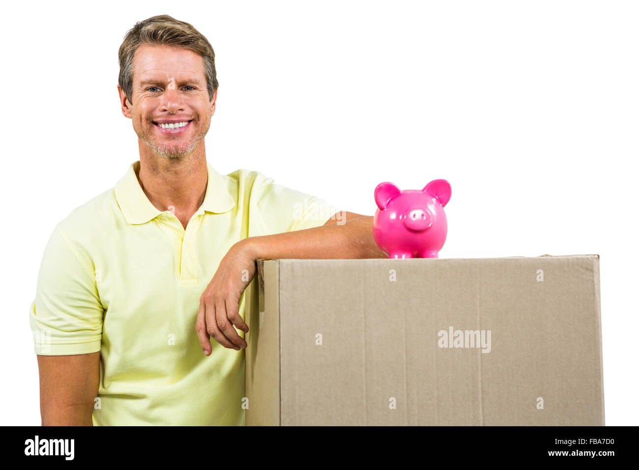 Man smiling piggy bank hi-res stock photography and images - Alamy