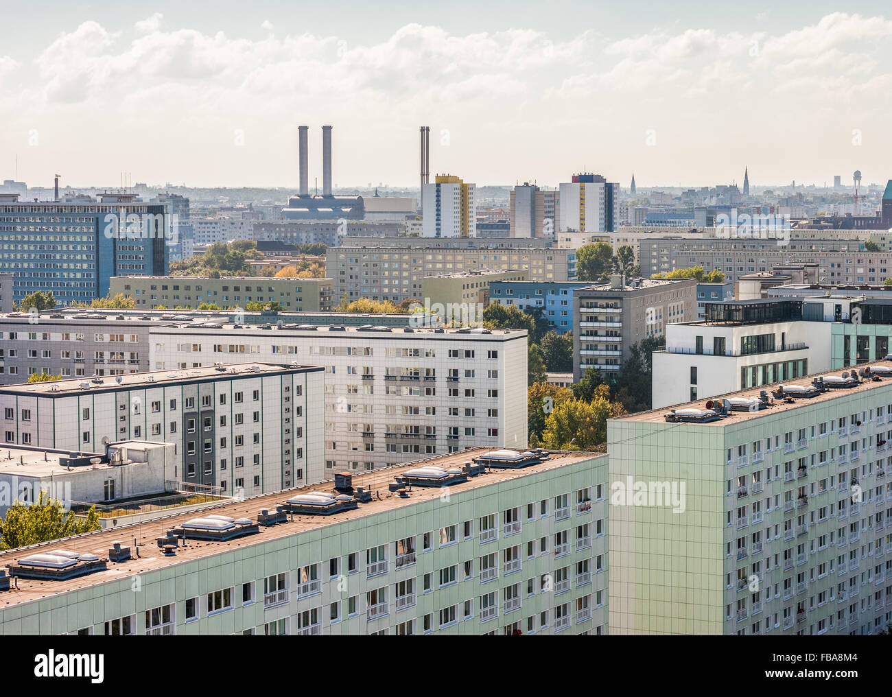 View over former East Berlin, Germany with characteristic architecture Stock Photo