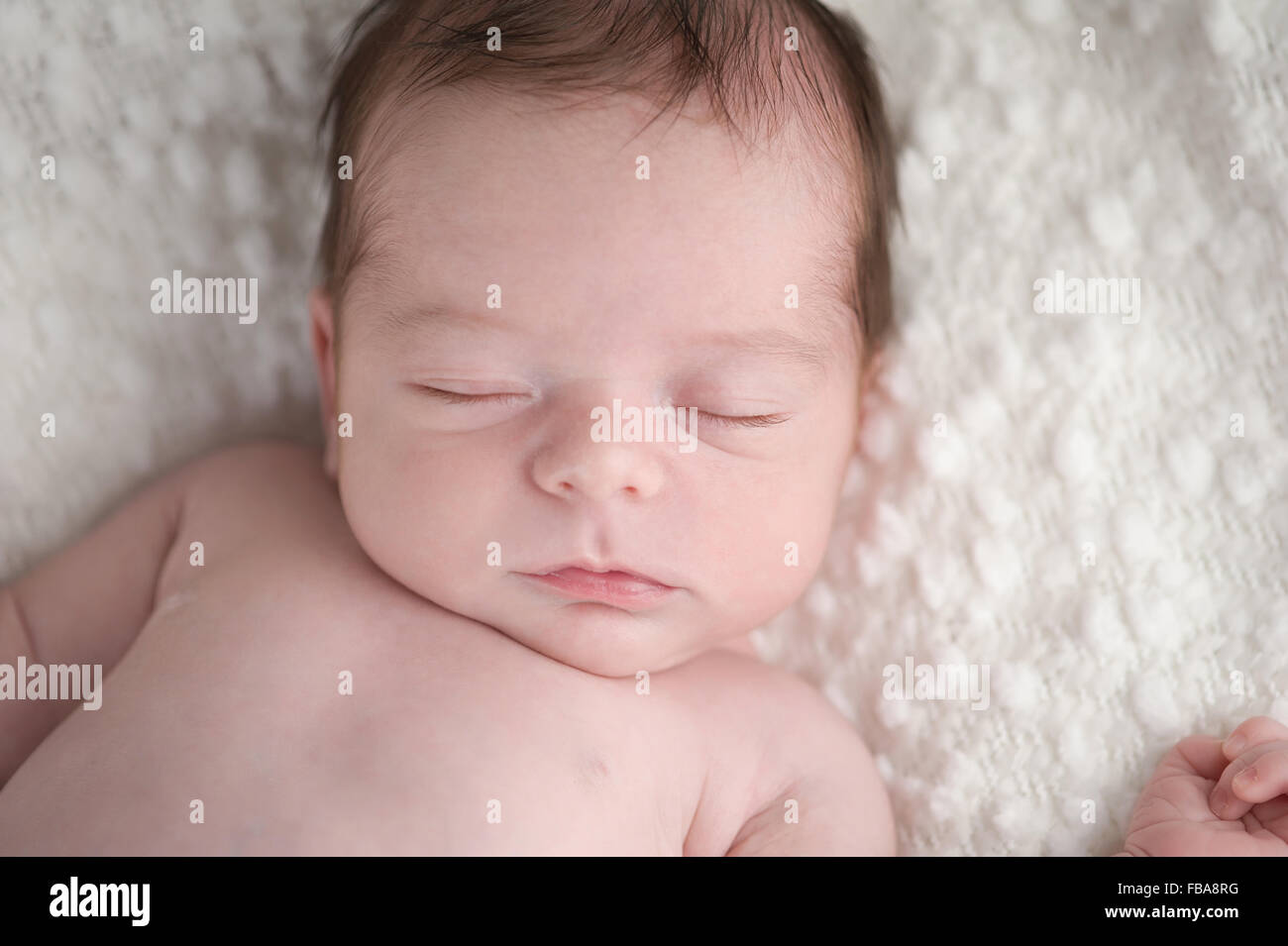 Sleeping Newborn Baby Boy Stock Photo Alamy