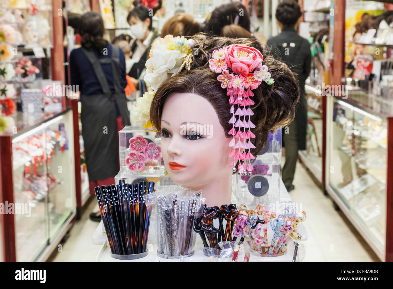 Japan, Honshu, Tokyo, Asakusa, Wig Shop Display Stock Photo Alamy