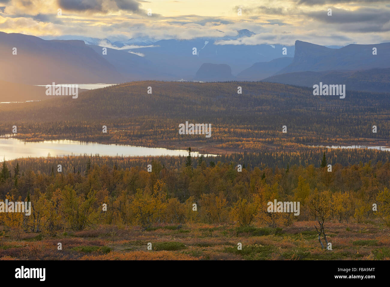 Sweden, Lappland, Haras, Sarek national park, Scenic view of landscape Stock Photo