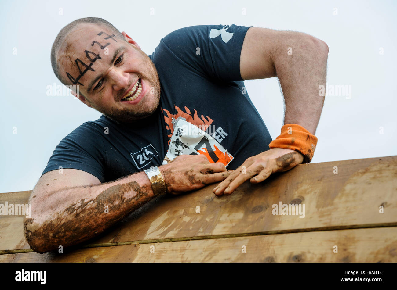 Action in the Tough Mudder challenge at Drumlanrig Castle, Dumfries and ...