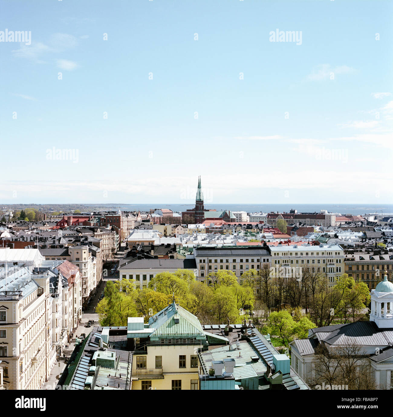 Finland. Helsinki, Elevated view of city Stock Photo