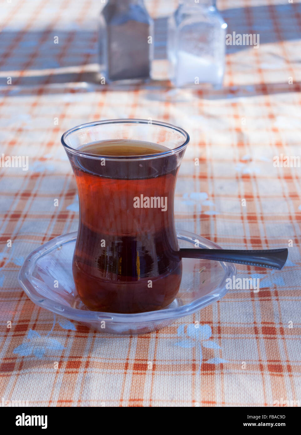 Glass of Turkish tea Stock Photo