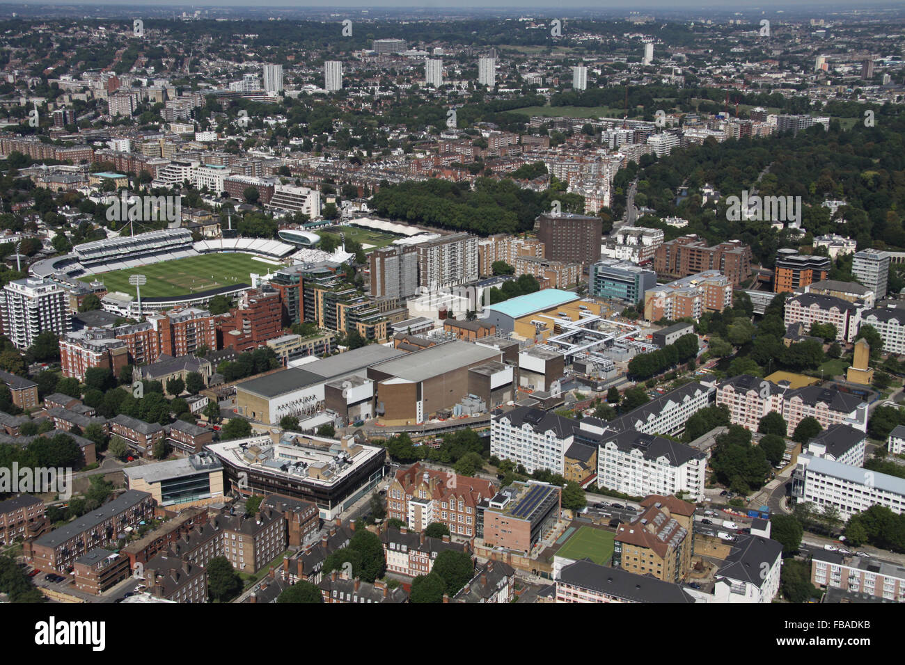 aerial view of Lords and Wellington Hospital Platinum Medical Centre, London Stock Photo