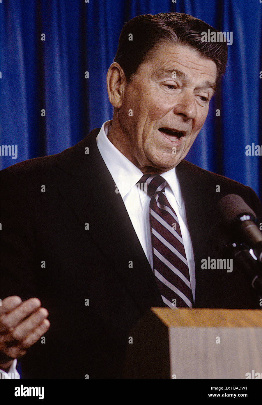 Washington DC., USA, 14th May, 1984 President Ronald Reagan has a ...