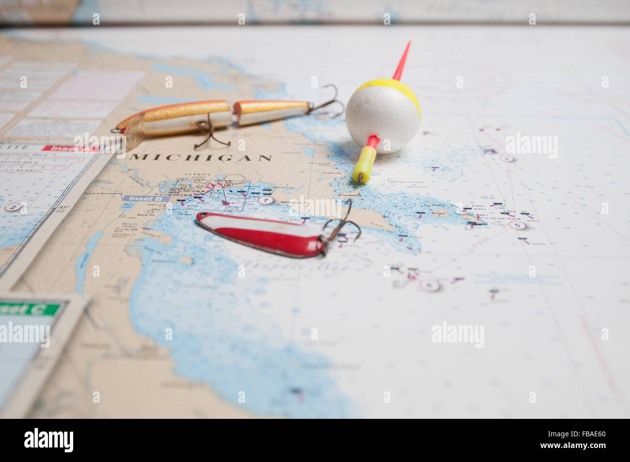Fishing, boating, navigation; all require survival skills on the Great Lakes. Stock Photo