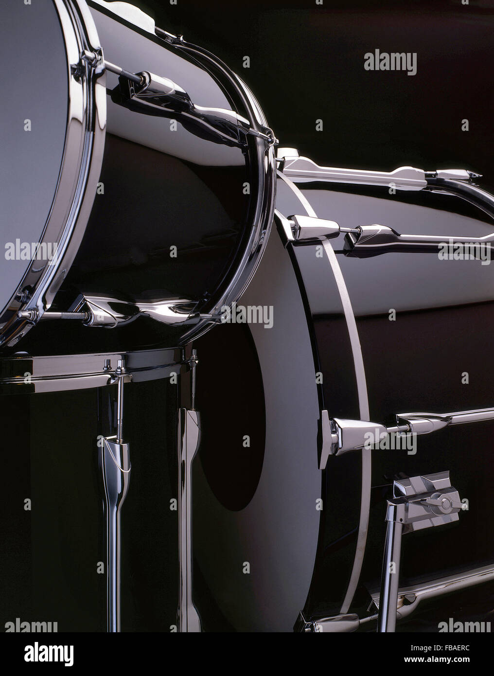 Collection of Professional Black Drums Stock Photo