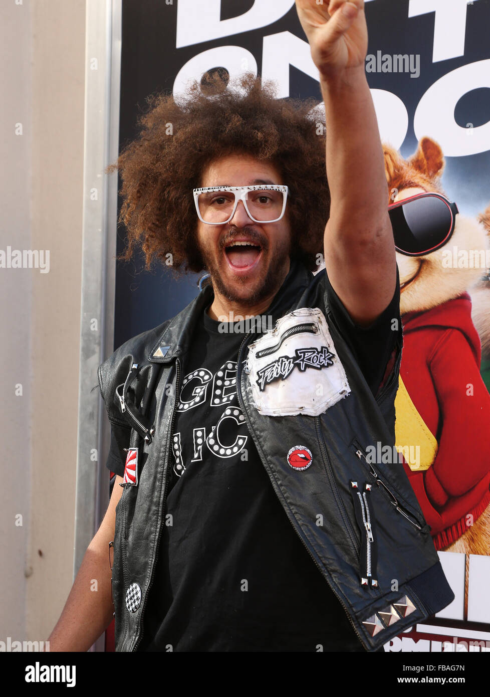 'Alvin and the Chipmunks: The Road Chip' premiere at the Darryl F. Zanuck Theatre  Featuring: Redfoo Where: Los Angeles, California, United States When: 12 Dec 2015 Stock Photo