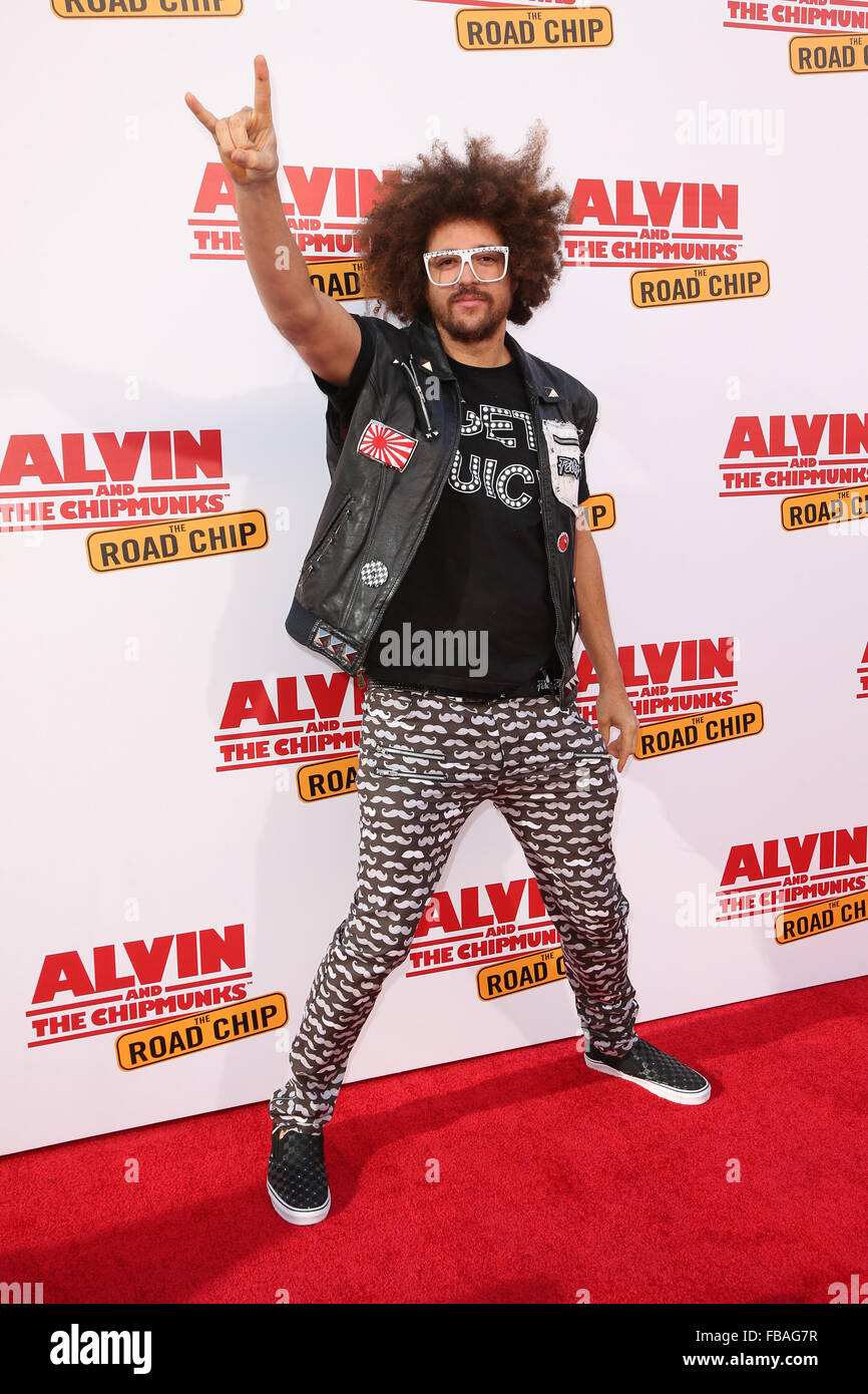 'Alvin and the Chipmunks: The Road Chip' premiere at the Darryl F. Zanuck Theatre  Featuring: Redfoo Where: Los Angeles, California, United States When: 12 Dec 2015 Stock Photo