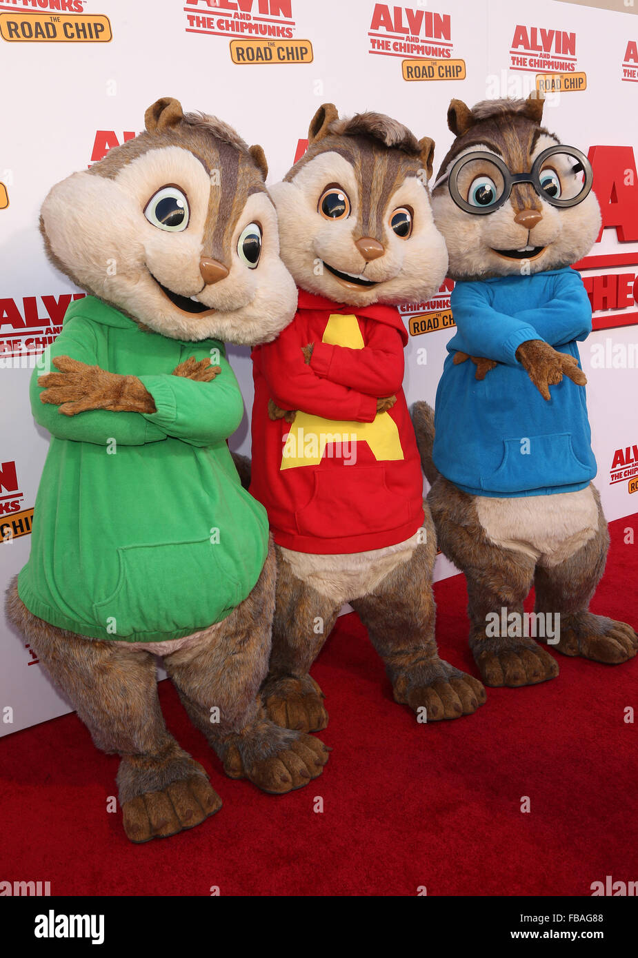'Alvin and the Chipmunks: The Road Chip' premiere at the Darryl F. Zanuck Theatre  Featuring: Atmosphere Where: Los Angeles, California, United States When: 12 Dec 2015 Stock Photo