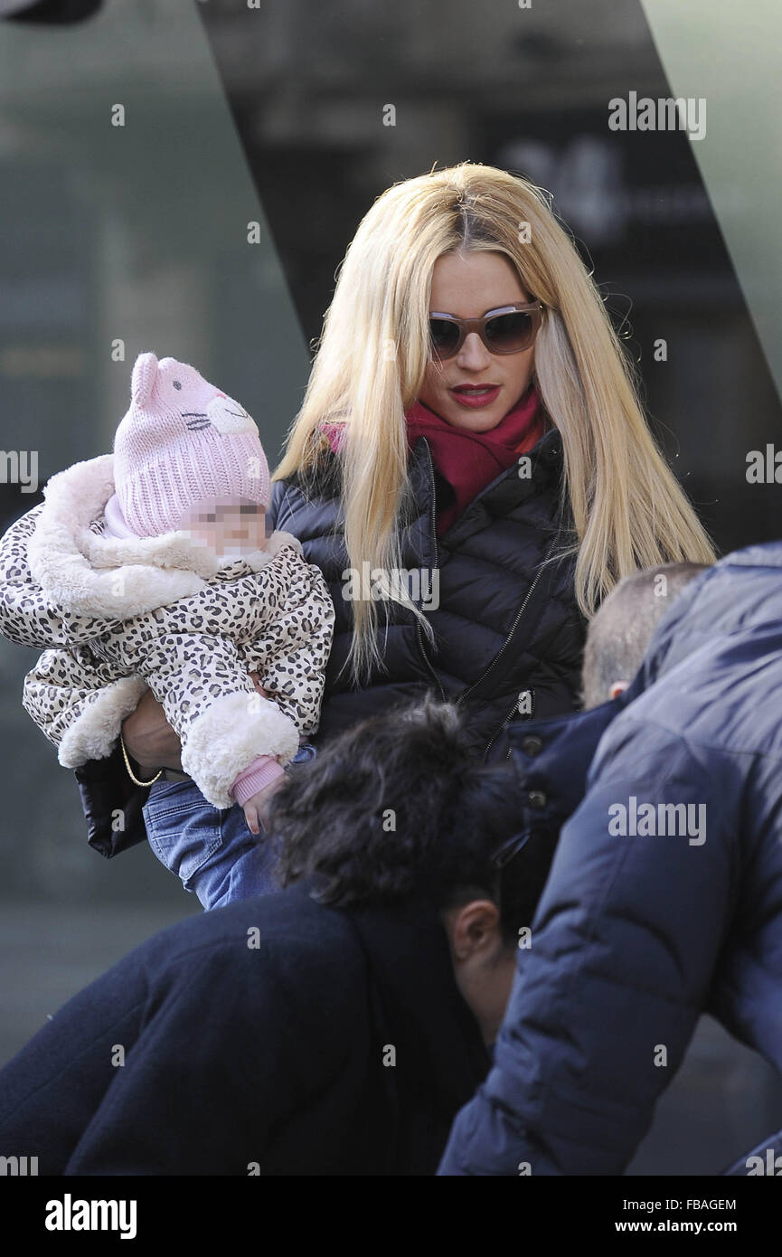 Michelle Hunziker, Tomaso Trussardi, and their daughters Sole and
