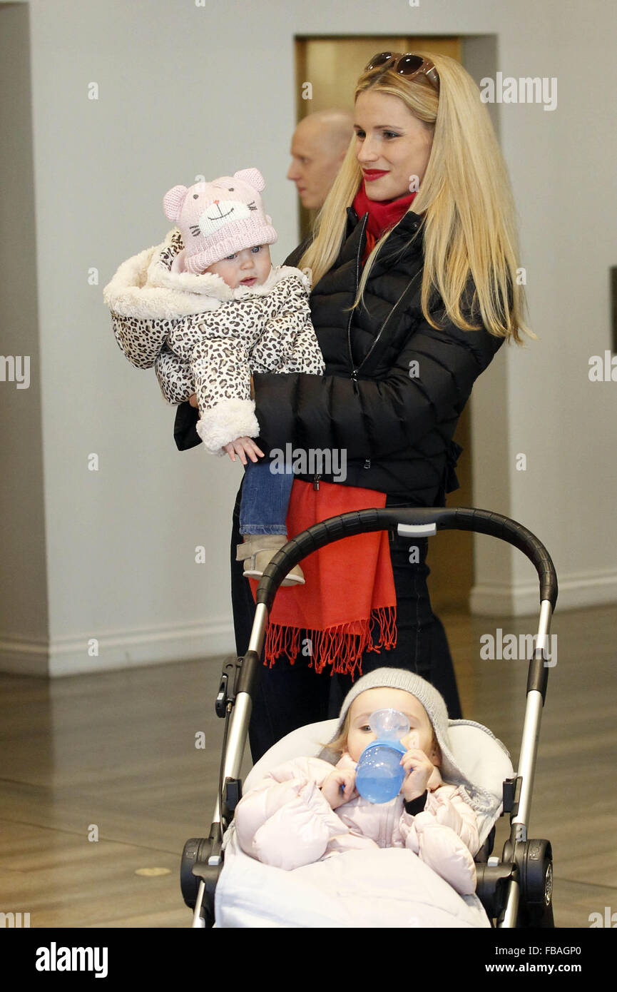 Michelle Hunziker, Tomaso Trussardi, and their daughters Sole and