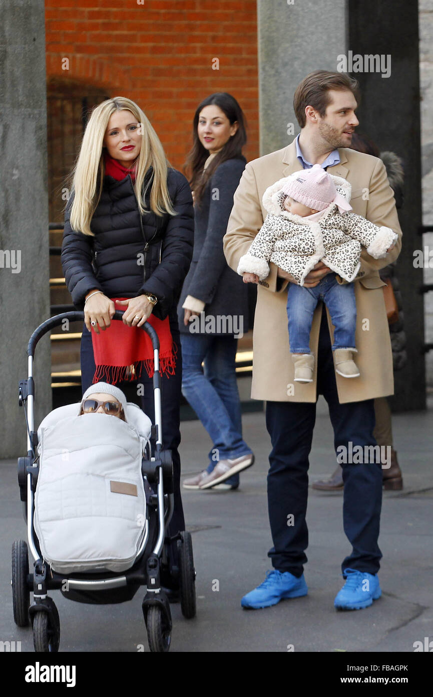 Michelle Hunziker, Tomaso Trussardi, and their daughters Sole and
