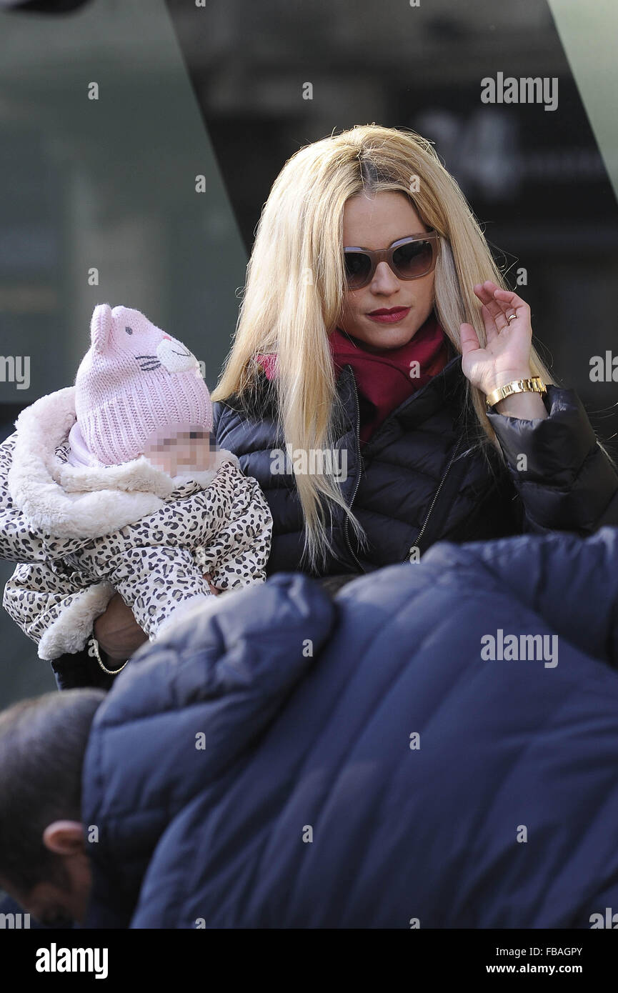 Michelle Hunziker, Tomaso Trussardi, and their daughters Sole and