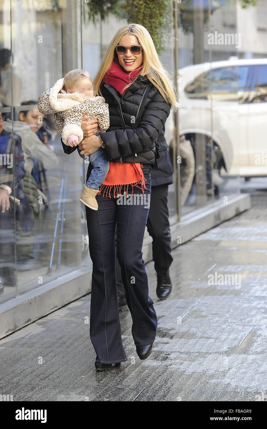 Michelle Hunziker, Tomaso Trussardi, and their daughters Sole and