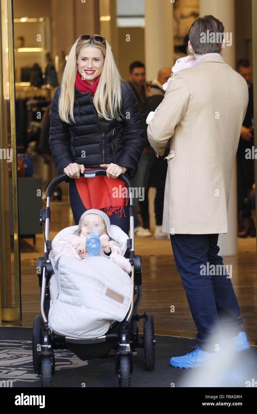 Michelle Hunziker, Tomaso Trussardi, and their daughters Sole and