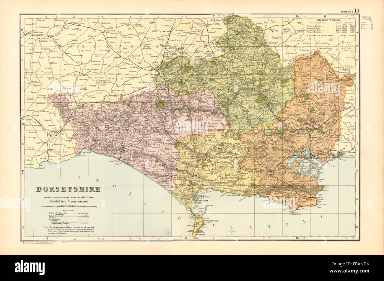 DORSETSHIRE. Parliamentary divisions, boroughs & parks. Dorset. BACON