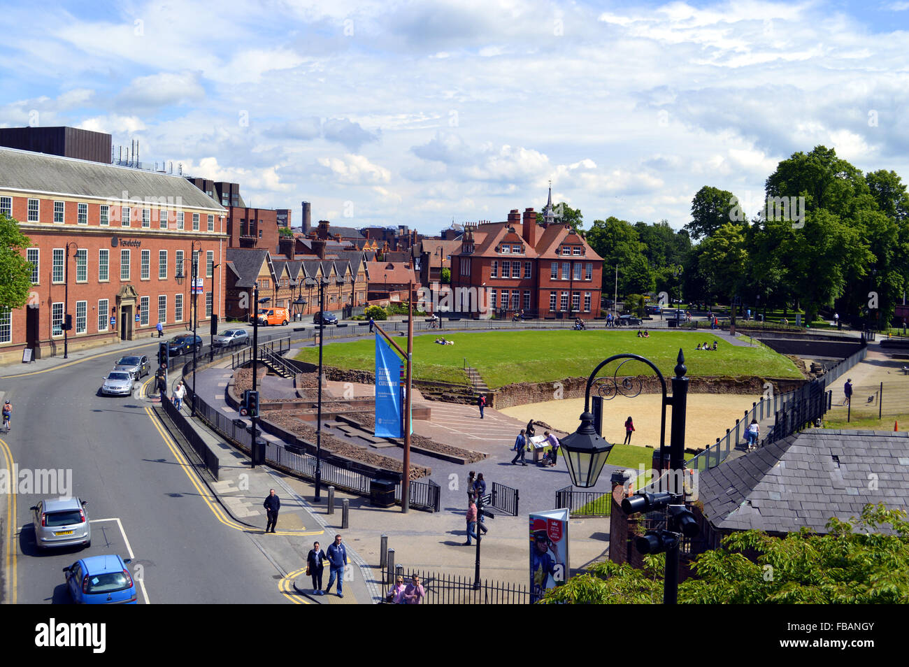 Roman Amphitheater in Chester City center Stock Photo