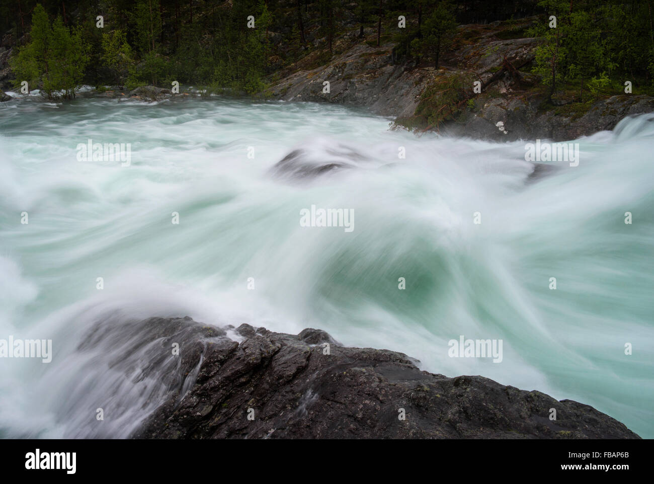 Pollfoss waterfall Oppland, Norway Stock Photo