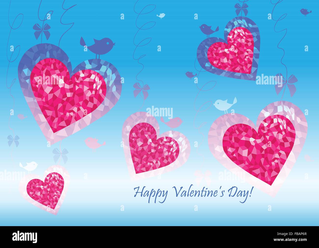 Greeting card for Valentine's Day with hearts Stock Vector Image & Art ...