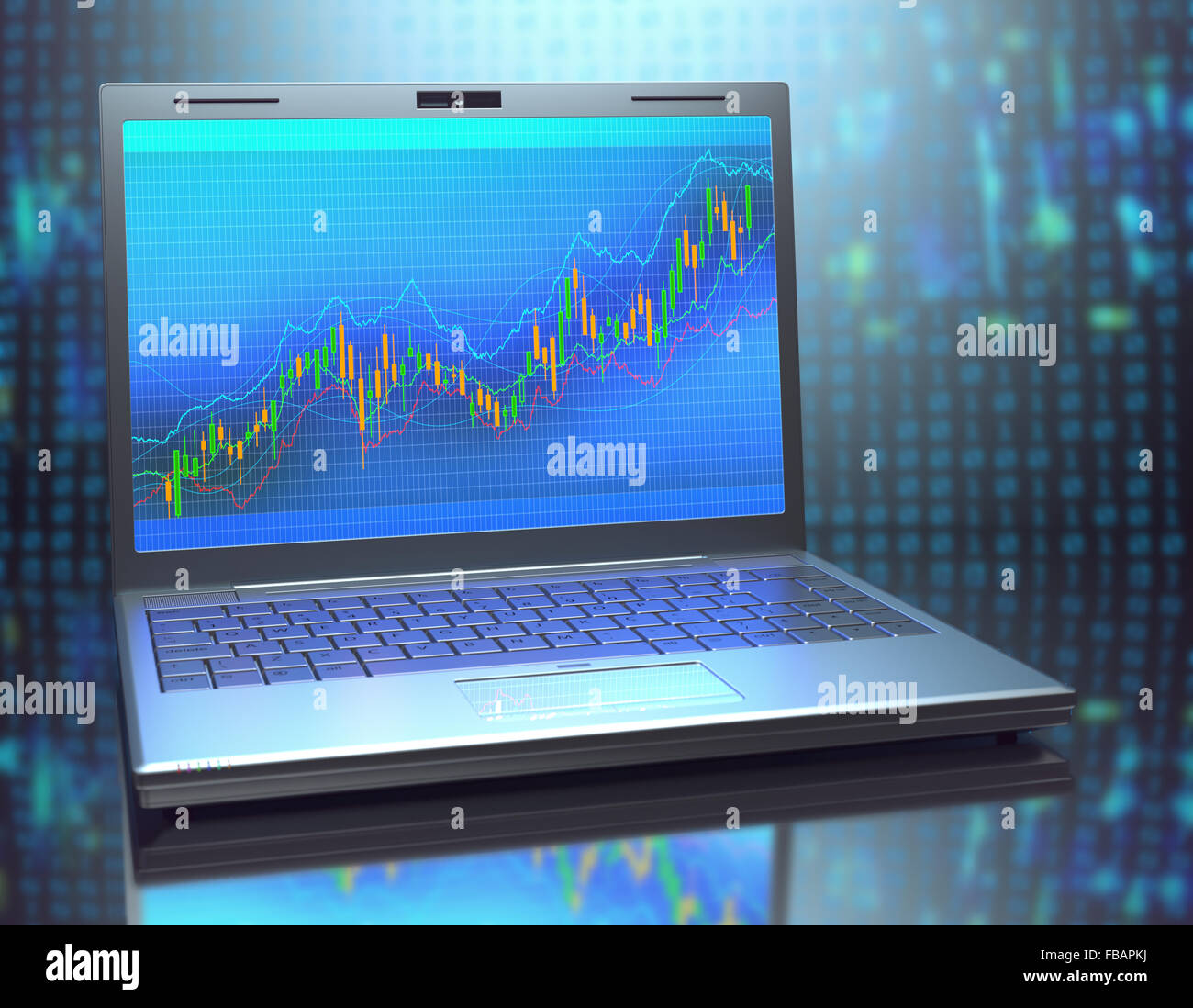 Image concept of a trading system that is a computer trading program that automatically submits trades. Stock Photo