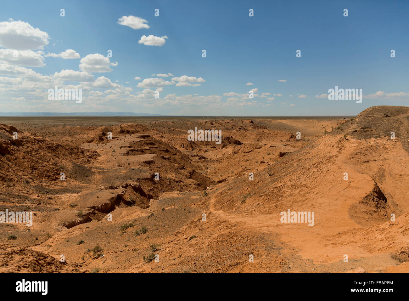 Flaming Cliffs in Central Mongolia Stock Photo