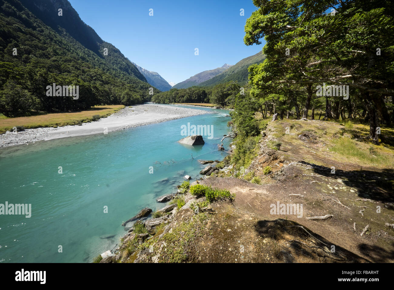 The Matukituki River in the Mt Aspiring National Park, New Zealand Stock Photo