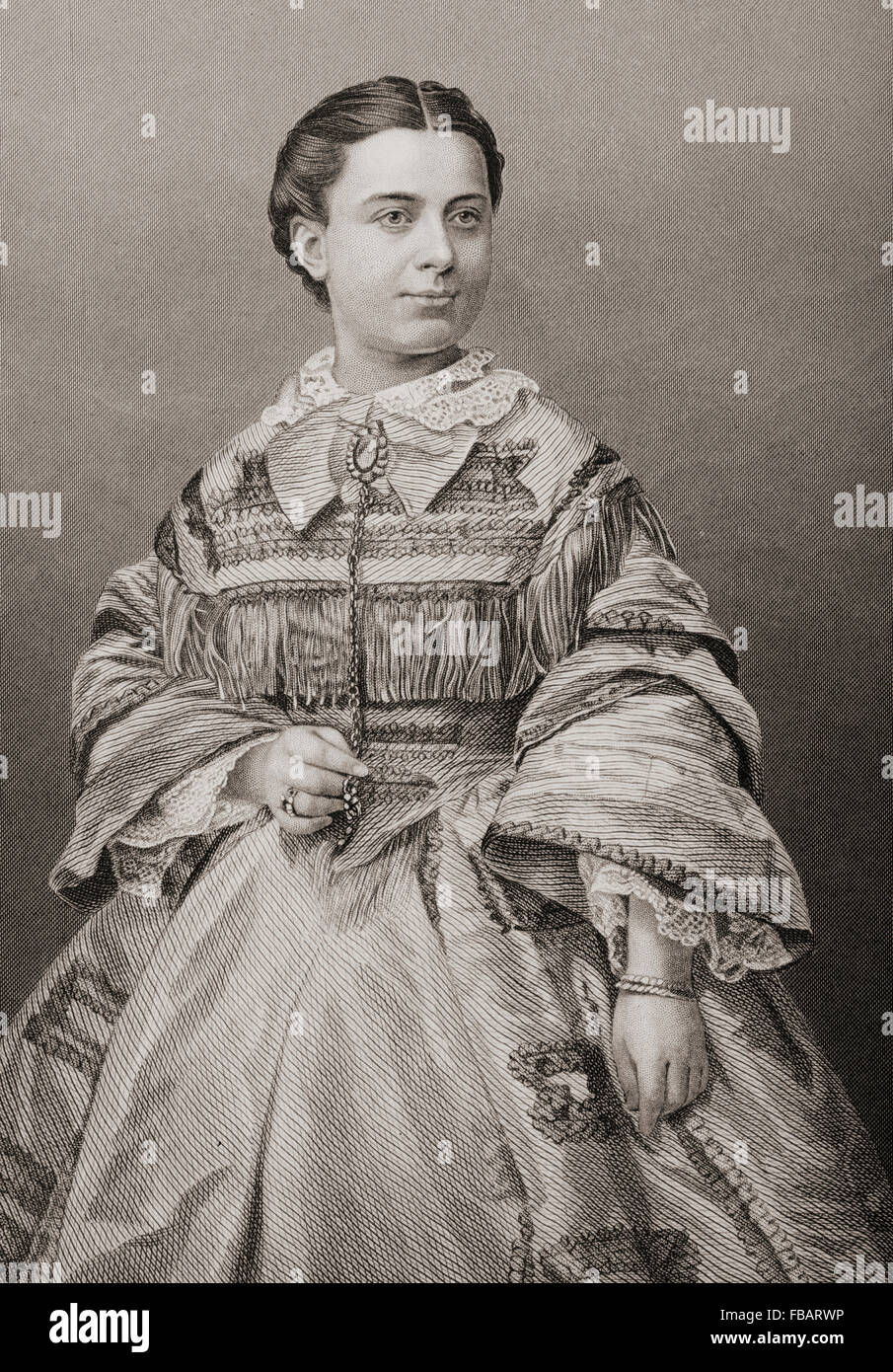 Marietta Piccolomini, 1834 -1899.  Italian soprano. After a photograph by John Mayall. Stock Photo