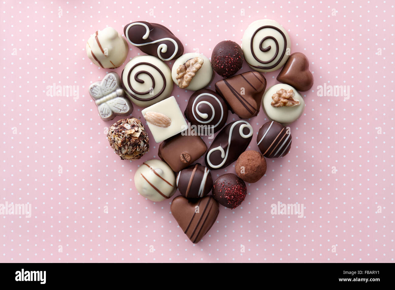 Chocolate candies heart Stock Photo