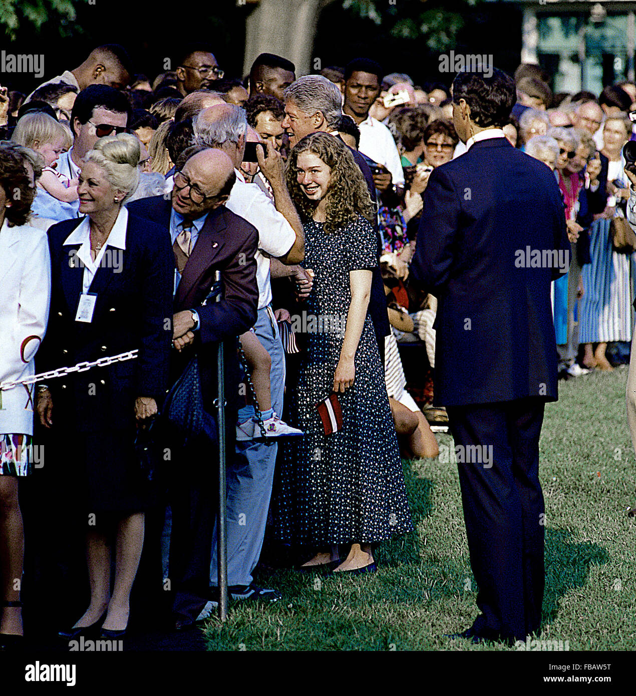 Chelsea Rope Washington, DC, 1994 Chelsea Clinton works the rope line with her Dad ...
