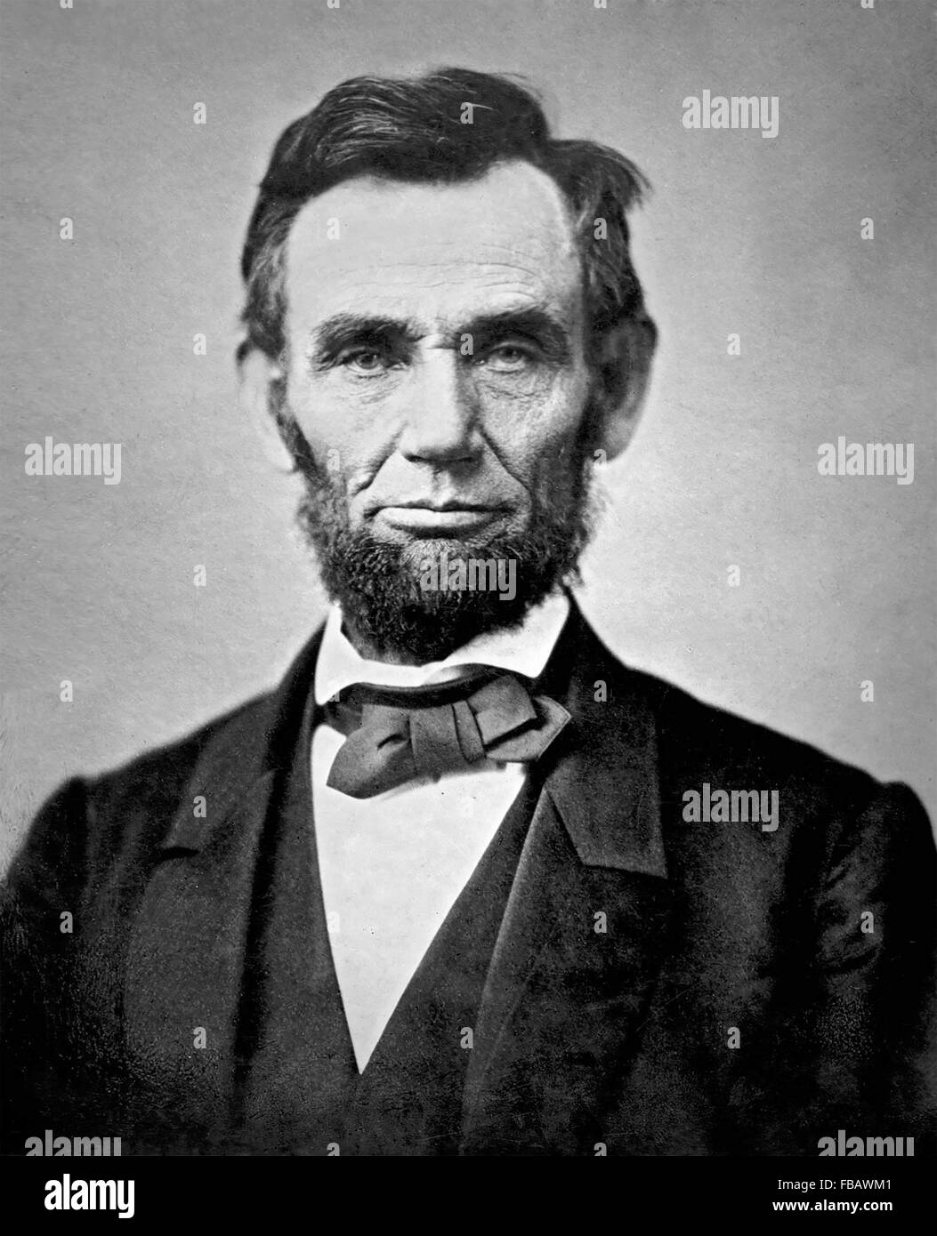 Abraham Lincoln. Portrait photograph of President Abraham Lincoln taken in 1863 Stock Photo