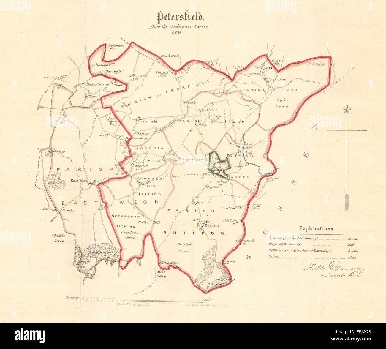 PETERSFIELD borough/town plan. REFORM ACT. East Meon. Hampshire. DAWSON