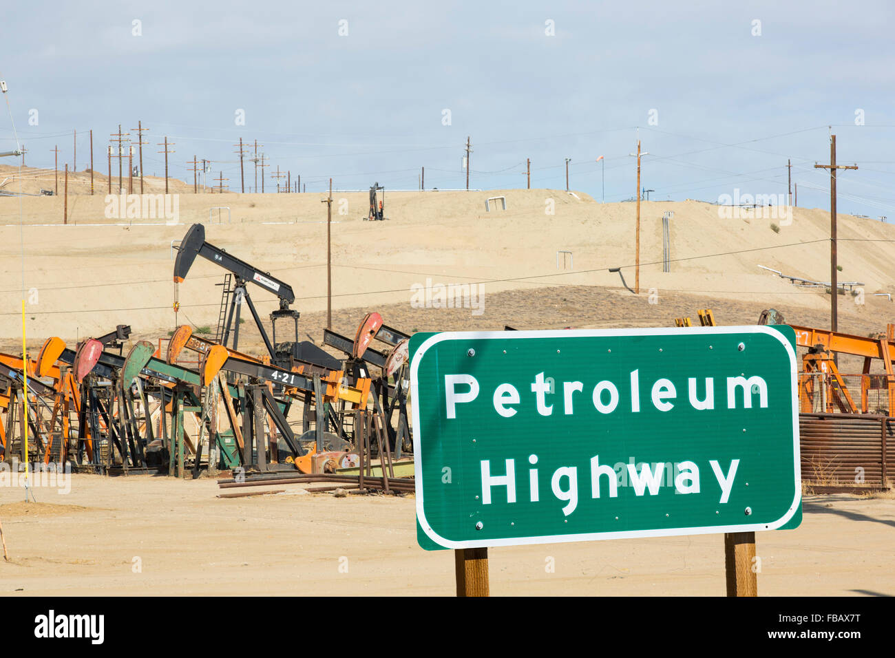 The Kern River oilfield in Oildale, Bakersfield, California, USA