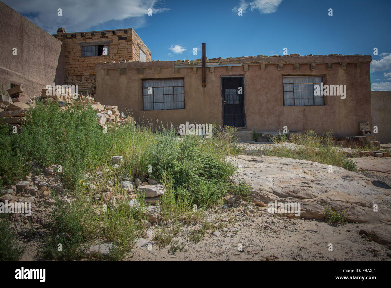 Adobe Houses Sky City, Acoma Pueblo, New Mexico Stock Photo