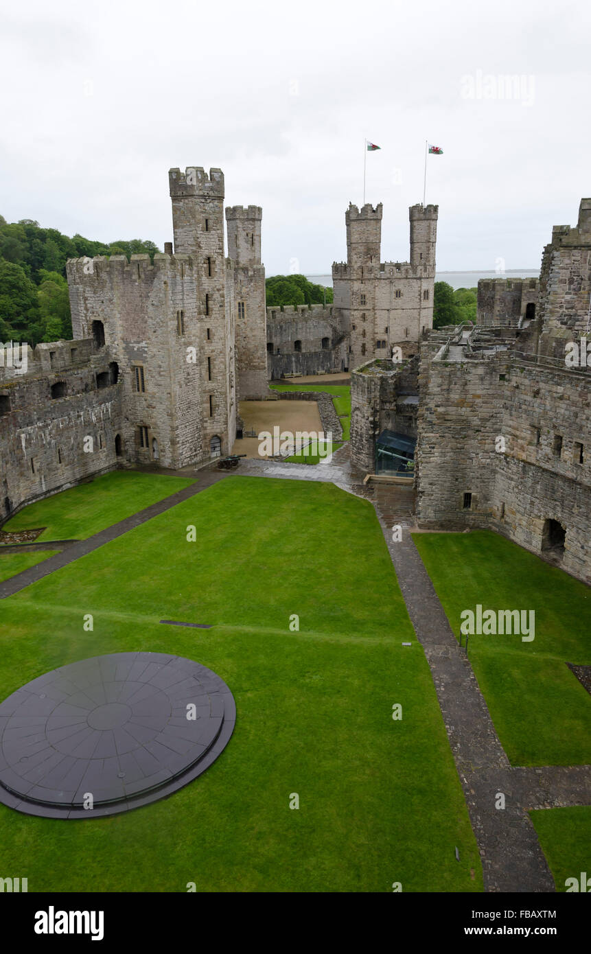 Inside Caernarfon Castle in North Wales Stock Photo Alamy