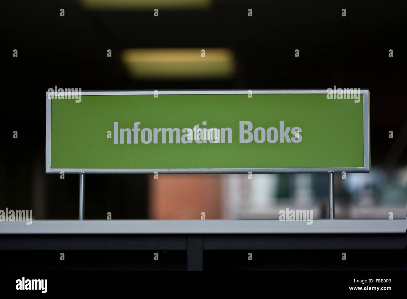 Information library book sign Stock Photo - Alamy