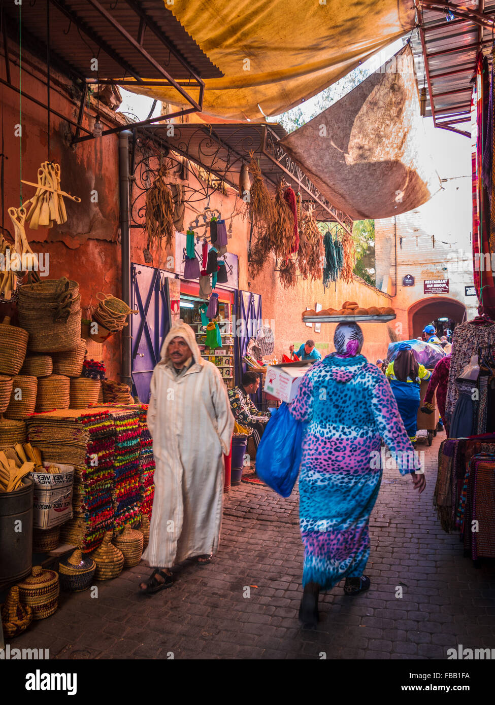 Street life Marrakech Medina Stock Photo