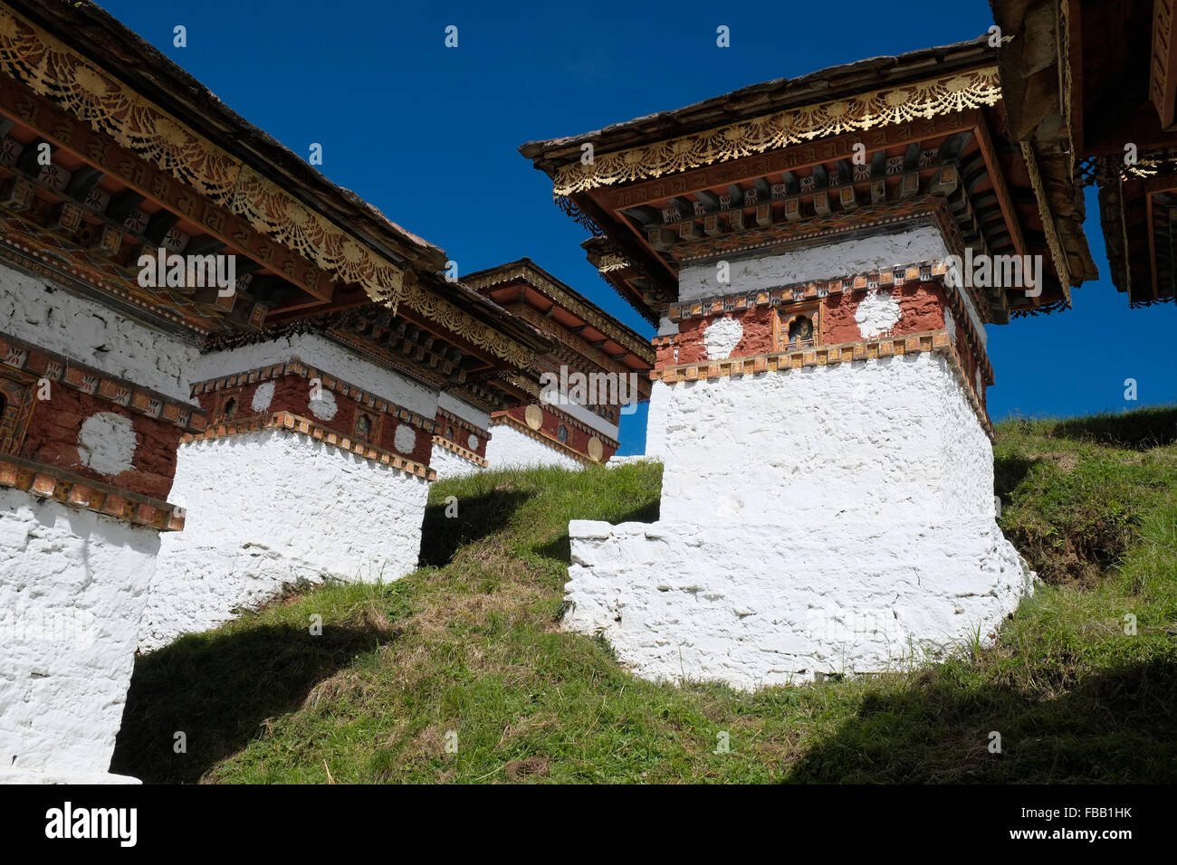 The Druk Wangyal Stupas, Dochula Pass, Bhutan. Stock Photo